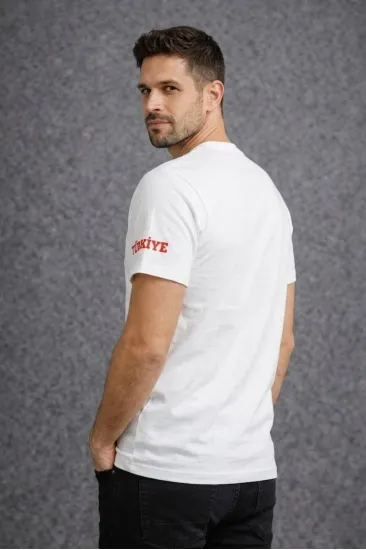 Erkek TÜRKİYE Baskılı Tişört 2026 Dünya Kupası Taraftar Forma T-Shirt - Beyaz Erkek TÜRKİYE Baskılı Tişört 2026 Dünya Kupası Taraftar Forma T-Shirt - Beyaz