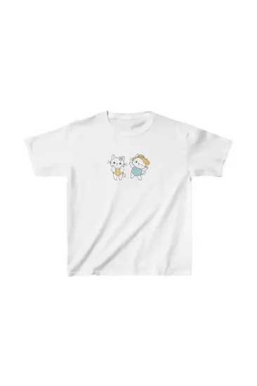 Unisex Çocuk Baskılı T-Shirt - Beyaz Unisex Çocuk Baskılı T-Shirt - Beyaz