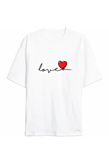 14 Şubat Tişört Sevgililer Günü İçin Özel Tasarım Love Baskılı T-shirt - Beyaz 14 Şubat Tişört Sevgililer Günü İçin Özel Tasarım Love Baskılı T-shirt - Beyaz