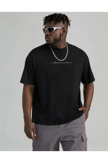 Erkek Baskılı T-Shirt Kısa Kol Bisiklet Yaka Regular Fit Rahat Kalıp Tişört - Siyah Erkek Baskılı T-Shirt Kısa Kol Bisiklet Yaka Regular Fit Rahat Kalıp Tişört - Siyah