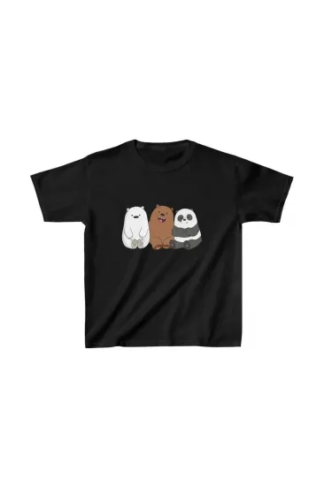 Çocuk Unisex Baskılı T-Shirt - Siyah Çocuk Unisex Baskılı T-Shirt - Siyah