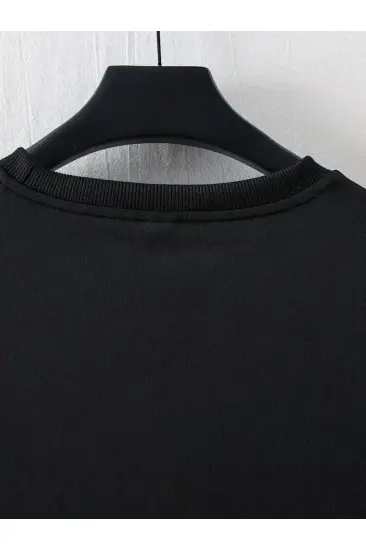 Erkek Baskılı T-Shirt Kısa Kol Bisiklet Yaka Regular Fit Yazlık Tişört - Siyah