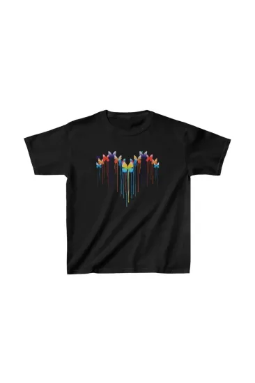 Çocuk Unisex Baskılı T-Shirt - Siyah