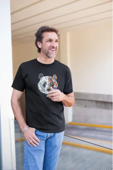 Erkek Kısa Kol Yazlık Tişört Bisiklet Yaka Baskılı Oversize T-Shirt - Siyah Erkek Kısa Kol Yazlık Tişört Bisiklet Yaka Baskılı Oversize T-Shirt - Siyah