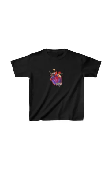 Unisex Çocuk Baskılı T-Shirt - Siyah Unisex Çocuk Baskılı T-Shirt - Siyah