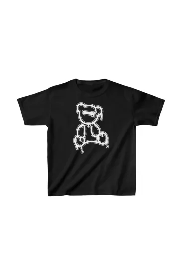 Çocuk Unisex Baskılı T-Shirt - Siyah
