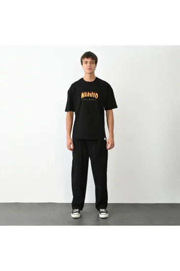 Erkek Baskılı T-Shirt Kısa Kol Bisiklet Yaka Regular Fit Rahat Kalıp Günlük Tişört - Siyah Erkek Baskılı T-Shirt Kısa Kol Bisiklet Yaka Regular Fit Rahat Kalıp Günlük Tişört - Siyah