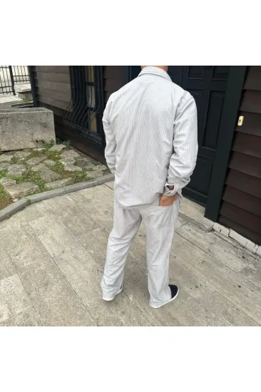 Erkek Fitilli Kadife Cepli Buggy Pantolon Oversize Rahat Kalıp - Gri Erkek Fitilli Kadife Cepli Buggy Pantolon Oversize Rahat Kalıp - Gri