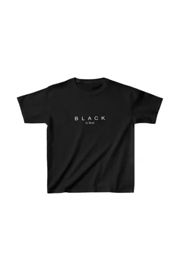 Unisex Çocuk Baskılı T-Shirt - Siyah Unisex Çocuk Baskılı T-Shirt - Siyah
