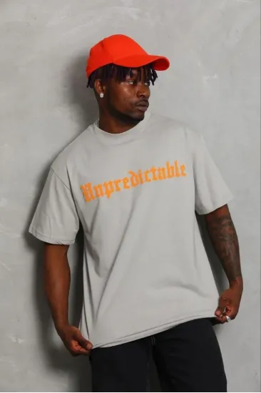 Erkek Baskılı T-Shirt Kısa Kol Bisiklet Yaka Regular Fit Tişört - Gri Erkek Baskılı T-Shirt Kısa Kol Bisiklet Yaka Regular Fit Tişört - Gri