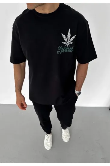 Erkek Baskılı T-Shirt Kısa Kol Bisiklet Yaka Regular Fit Rahat Kalıp Günlük Tişört - Siyah Erkek Baskılı T-Shirt Kısa Kol Bisiklet Yaka Regular Fit Rahat Kalıp Günlük Tişört - Siyah