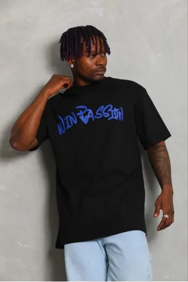 Erkek Baskılı T-Shirt Kısa Kol Bisiklet Yaka Regular Fit Tişört - Siyah Erkek Baskılı T-Shirt Kısa Kol Bisiklet Yaka Regular Fit Tişört - Siyah