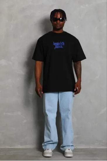 Erkek Baskılı T-Shirt Kısa Kol Bisiklet Yaka Regular Fit Tişört - Siyah Erkek Baskılı T-Shirt Kısa Kol Bisiklet Yaka Regular Fit Tişört - Siyah