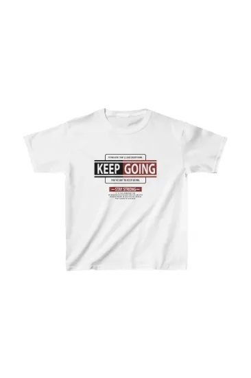 Unisex Çocuk Baskılı T-Shirt - Beyaz Unisex Çocuk Baskılı T-Shirt - Beyaz