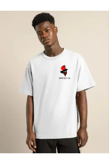 Erkek Baskılı T-Shirt Kısa Kol Bisiklet Yaka Regular Fit Rahat Kalıp Günlük Tişört - Beyaz Erkek Baskılı T-Shirt Kısa Kol Bisiklet Yaka Regular Fit Rahat Kalıp Günlük Tişört - Beyaz