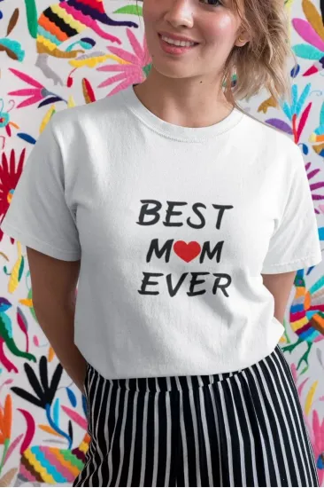 kadın Bisiklet Yaka Baskılı  Kısa kol Oversize T-Shirt - Beyaz