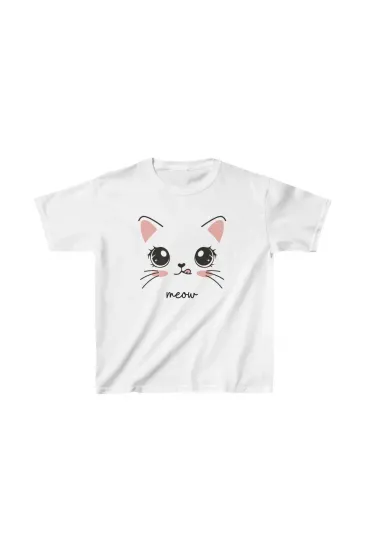 Unisex Çocuk Baskılı T-Shirt - Beyaz