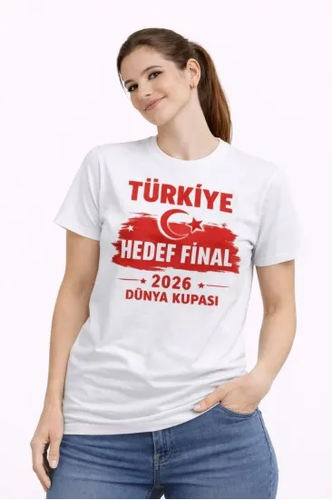 Kadın TÜRKİYE Baskılı Tişört Ay Yıldız 2026 Dünya Kupası Taraftar Forma T-Shirt - Beyaz Kadın TÜRKİYE Baskılı Tişört Ay Yıldız 2026 Dünya Kupası Taraftar Forma T-Shirt - Beyaz