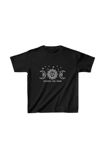 Çocuk Unisex Baskılı T-Shirt - Siyah Çocuk Unisex Baskılı T-Shirt - Siyah