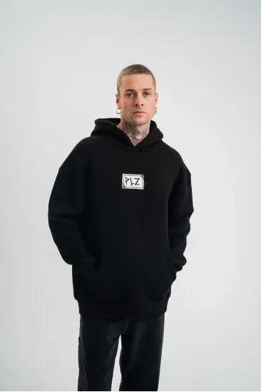 ERKEK 3 İplik Pamuklu Kapüşonlu Patchli Nakışlı Hoodie SweatShirt - Siyah ERKEK 3 İplik Pamuklu Kapüşonlu Patchli Nakışlı Hoodie SweatShirt - Siyah