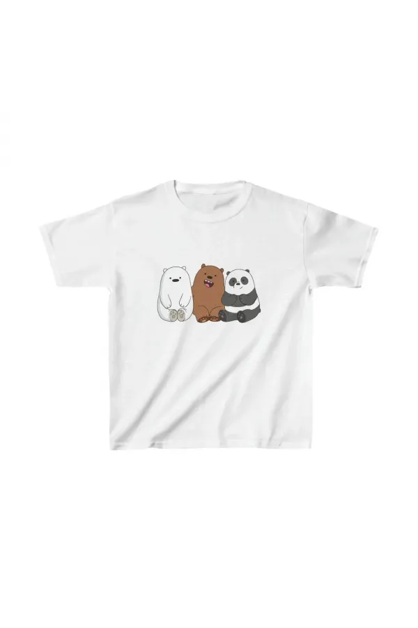 Çocuk Unisex Baskılı T-Shirt - Beyaz
