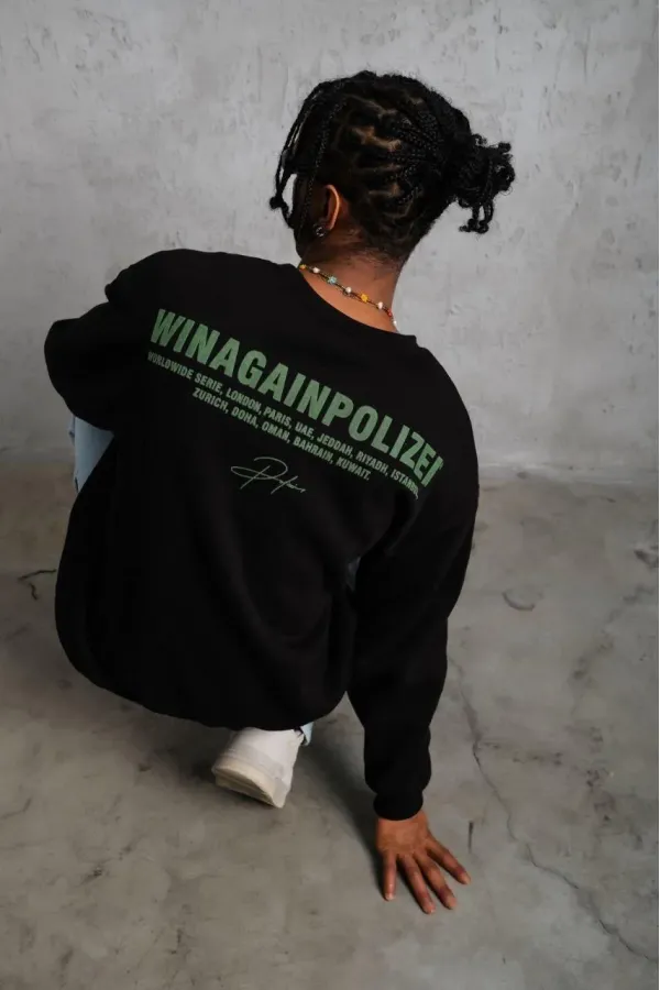 Erkek Oversize Sweatshirt Ön ve Sırt Baskılı 3 İplik Pamuklu - Siyah Erkek Oversize Sweatshirt Ön ve Sırt Baskılı 3 İplik Pamuklu - Siyah