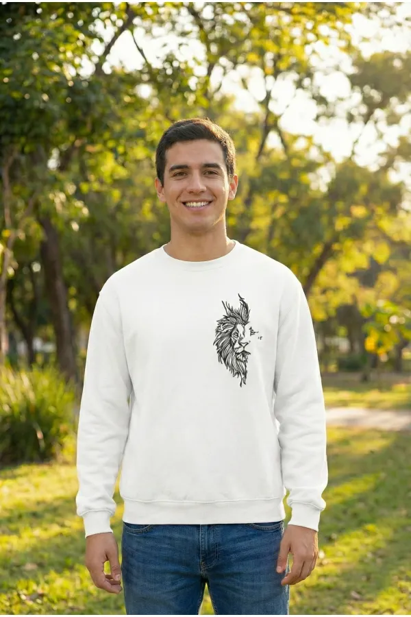 Sevgililer Günü Baskılı Oversize Bisiklet Yaka Sweatshirt - Beyaz Sevgililer Günü Baskılı Oversize Bisiklet Yaka Sweatshirt - Beyaz