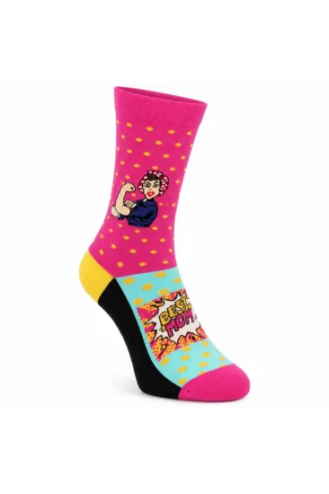 Best Mom Kadın Çorabı 36-40 Pamuklu Dikişsiz Burun Pop Art Desenli Renkli Soket Hediyelik Çorap Best Mom Kadın Çorabı 36-40 Pamuklu Dikişsiz Burun Pop Art Desenli Renkli Soket Hediyelik Çorap