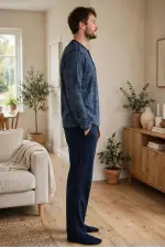 Çift Kaplan 8200 Uzun Kol Erkek Patlı Pijama Takımı Çift Kaplan 8200 Uzun Kol Erkek Patlı Pijama Takımı