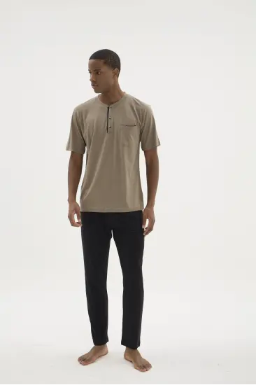 Kocabey BKK-26404 Battal Midi Yaka Pijama Takımı