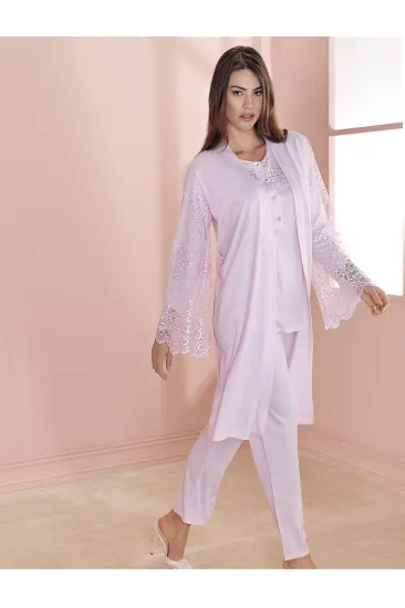 Espuar 757 Penye 3'lü Sabahlık Pijama Takımı