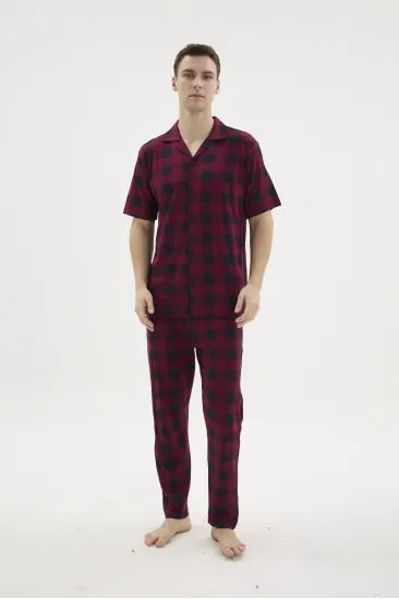 Kocabey KKT-26158 Erkek Apaj Yaka Düğmeli Pijama Takımı Kocabey KKT-26158 Erkek Apaj Yaka Düğmeli Pijama Takımı