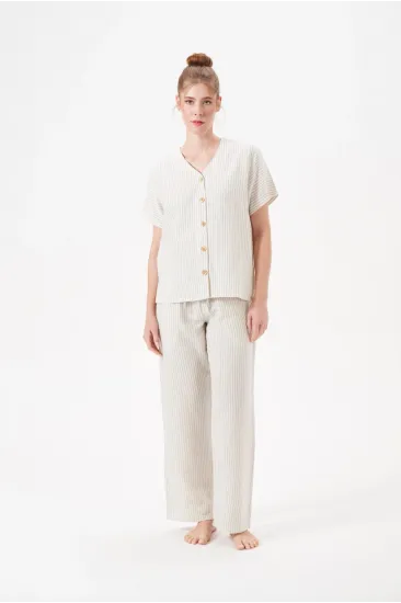PJS 29098 Kadın Düğmeli Pijama Takım PJS 29098 Kadın Düğmeli Pijama Takım
