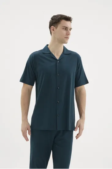 Kocabey KKT-26150 Apaj Yaka Boydan Düğmeli Pijama Takımı Kocabey KKT-26150 Apaj Yaka Boydan Düğmeli Pijama Takımı