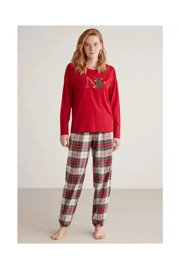 Nautıca W606 Kadın Uzun Kollu Ekoseli Pijama Takımı Nautıca W606 Kadın Uzun Kollu Ekoseli Pijama Takımı