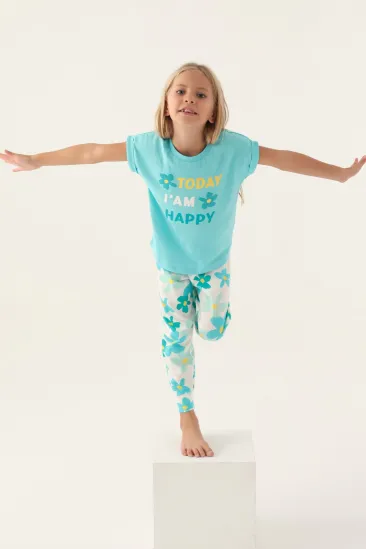 Roly Poly 3394-2 Kız Çocuk Çiçekli Kısa Kol Pijama Takım Roly Poly 3394-2 Kız Çocuk Çiçekli Kısa Kol Pijama Takım
