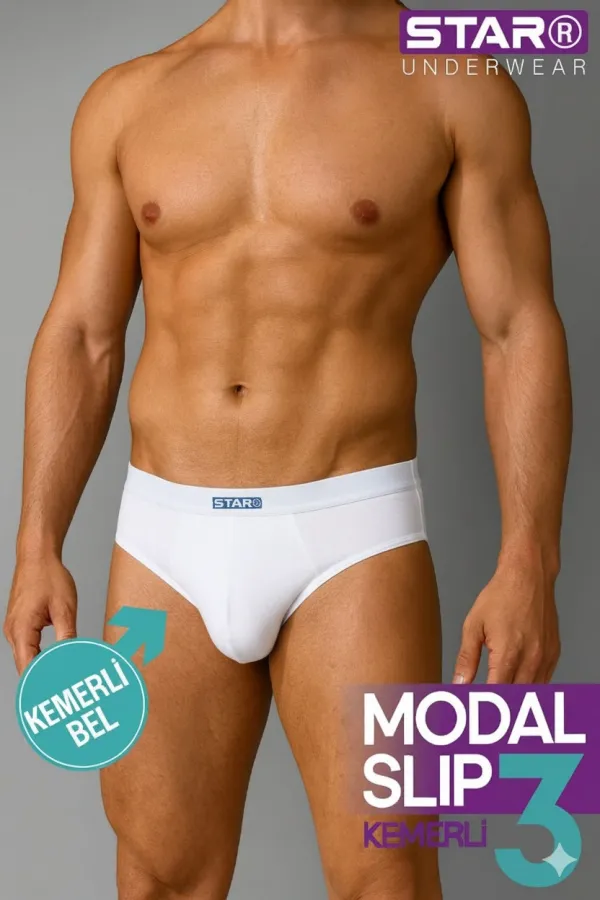 Star 109 Erkek 3'lü Modal Slip Star 109 Erkek 3'lü Modal Slip