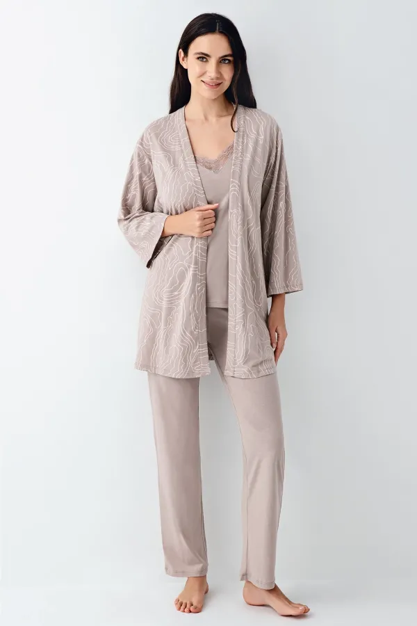 Pierre Cardin 9099-S 3'lü Pijama Takımı Pierre Cardin 9099-S 3'lü Pijama Takımı