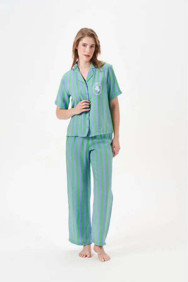 PJS 29043 Kadın Düğmeli Pijama Takımı PJS 29043 Kadın Düğmeli Pijama Takımı