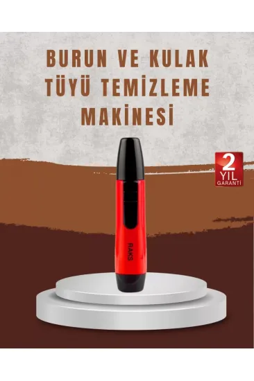 Raks Leo Burun Kulak Tüy Alma Makinesi 45 Dk Şarj Süreli Kırmızı