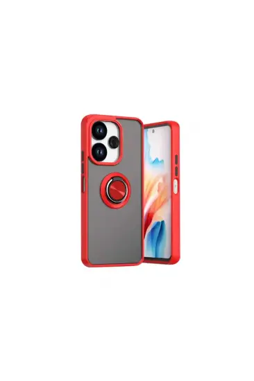 Xiaomi Redmi 13 4g Kılıf Montreal Yüzüklü Silikon Kapak - Kırmızı Xiaomi Redmi 13 4g Kılıf Montreal Yüzüklü Silikon Kapak - Kırmızı