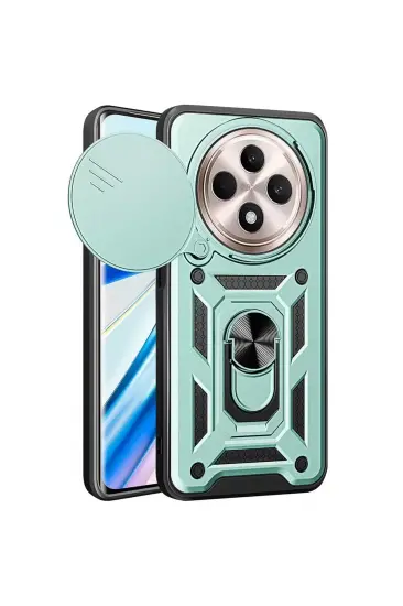 Xiaomi Redmi 14c Kılıf Pars Lens Yüzüklü Silikon - Yeşil Xiaomi Redmi 14c Kılıf Pars Lens Yüzüklü Silikon - Yeşil