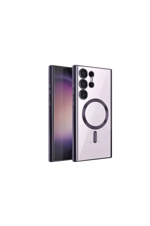Samsung Galaxy S23 Ultra Kılıf Kross Magneticsafe Kapak - Mor