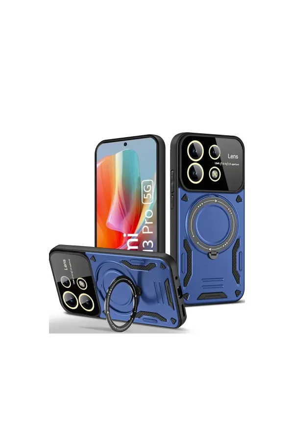 Xiaomi Redmi Note 13 Pro 4g Kılıf Joy Lens Standlı Kapak - Lacivert Xiaomi Redmi Note 13 Pro 4g Kılıf Joy Lens Standlı Kapak - Lacivert