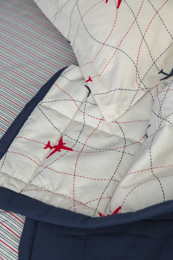 Plane Tek Kişilik Yatak Örtülü Set