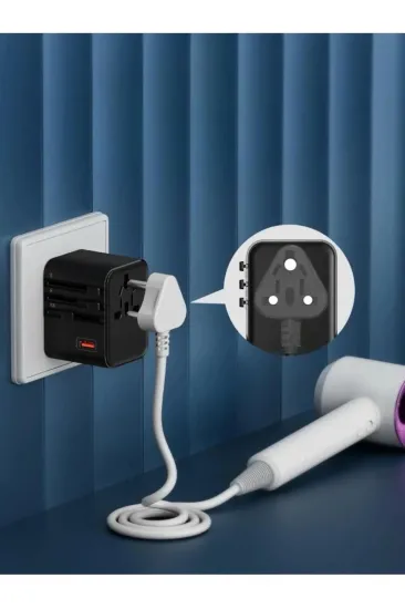 25w Evrensel Seyahat Adaptörü, Eu/us/uk/au Priz Dönüştürücü, 1x Usb, 2x Type-c Hızlı Şarj 25w Evrensel Seyahat Adaptörü, Eu/us/uk/au Priz Dönüştürücü, 1x Usb, 2x Type-c Hızlı Şarj