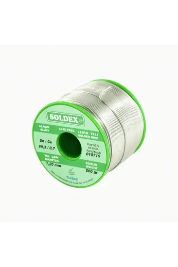 Sn:96.5 - Ag:3 - Cu:0.5, 200 Gr, 0.50 Mm - Gümüşlü Kurşunsuz Lehim Teli Sn:96.5 - Ag:3 - Cu:0.5, 200 Gr, 0.50 Mm - Gümüşlü Kurşunsuz Lehim Teli