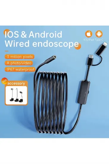 5 Metre Endoskop Yılan Video Kamera Ios Ve Android Uyumlu Led’li 8 Mm Sert Kablo 2mp 5 Metre Endoskop Yılan Video Kamera Ios Ve Android Uyumlu Led’li 8 Mm Sert Kablo 2mp