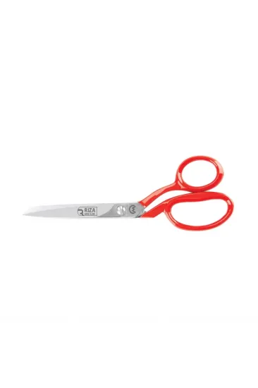 3257-7 Tekstil / Yatık Konfeksiyon Makası No: 7 İnç / 17,78 Cm - Nikel Kaplama, Kırmızı Saplı, Mikro Tırtıllı