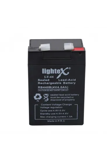 Lightex Lt-44 4v 4.0ah Işıldak Fener Aküsü Lightex Lt-44 4v 4.0ah Işıldak Fener Aküsü